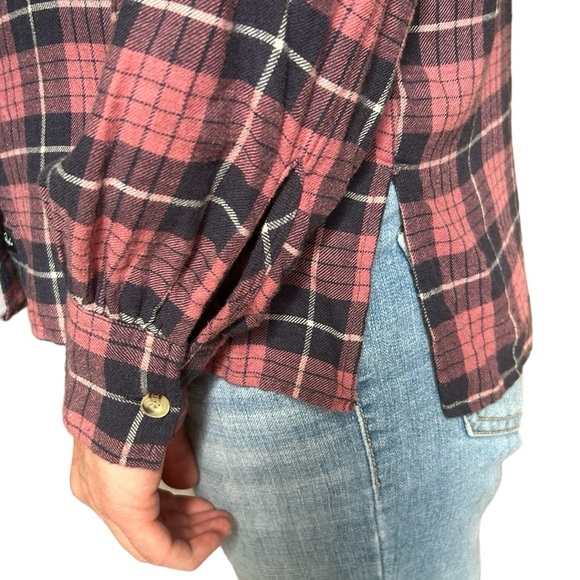 Rails Andie Button Down Shirt In Rose Indigo‎ Plaid Ruffle Collar Casual XS - Picture 11 of 17